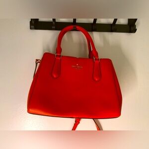 Kate Spade Tippy Triple Compartment Satchel Leather Tamarillo